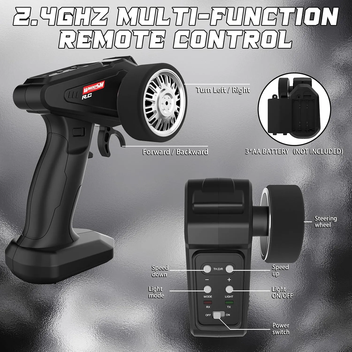Batteries and idealize commission Drift Tires Race Cars for Adults Boys Kids$ Dark 1/16 RC Drift Car$ 2.4GHz 4WD Remote Control Drift Car$ 30 KM/H High Speed Drifting RC Cars with LED Lights 2 