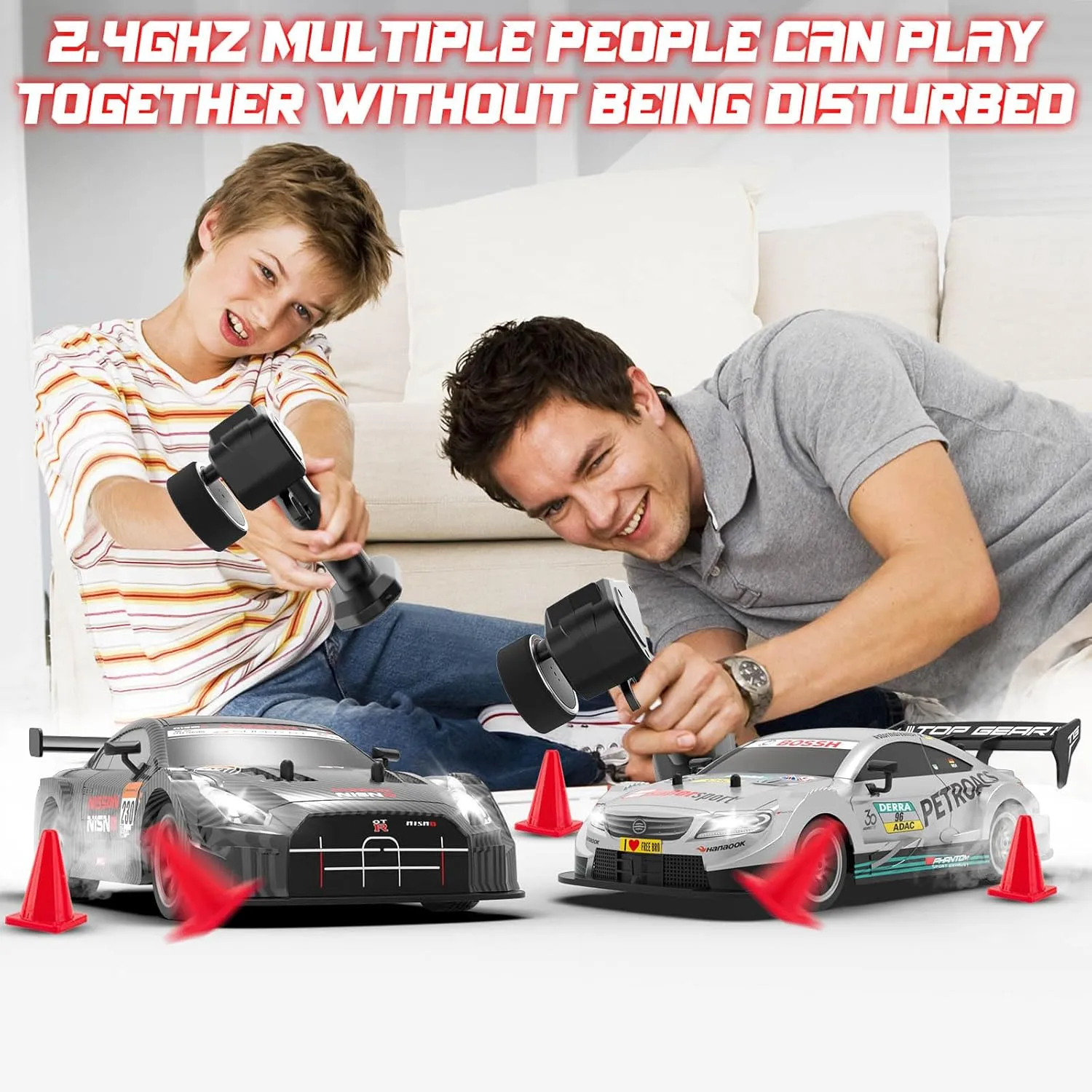 Batteries and idealize commission Drift Tires Race Cars for Adults Boys Kids$ Dark 1/16 RC Drift Car$ 2.4GHz 4WD Remote Control Drift Car$ 30 KM/H High Speed Drifting RC Cars with LED Lights 2 