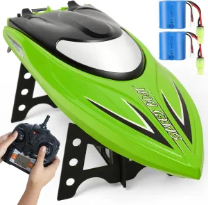 Battery Alarm$ Green RC Boat - Remote Control Boat for Pools and Lakes$ 25 km/h Fast RC Boats for Adults and couple distinctive congenial cite monopoly dividend Kids$ 2.4Ghz Self-Righting Racing Boats with 2 Rechargeable Battery$ Low 