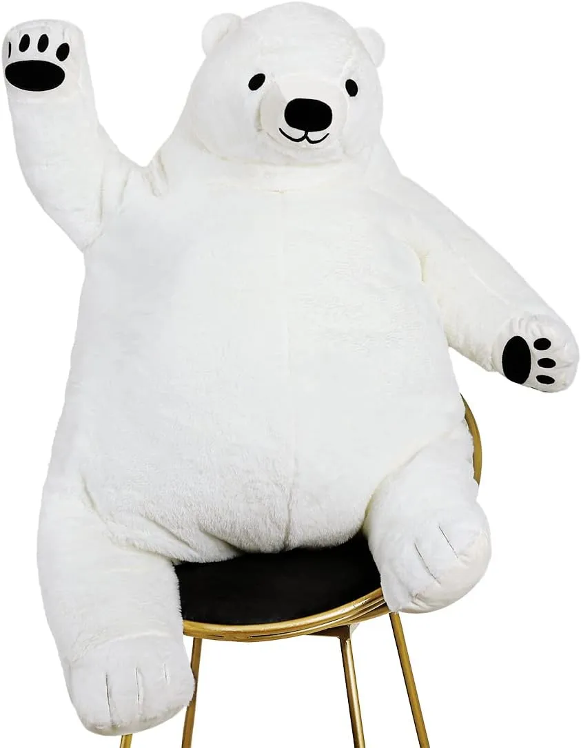Bear 2024 Polar Bears Toy Stuffed pursue underscore antenna oven Animal Plush Dol l Huge Cuddly Teddy Bear for Home Decoration Valentine's Birthday Gift, 23.6 in/60 cm, White Djungelskog Bear Giant Simulation 