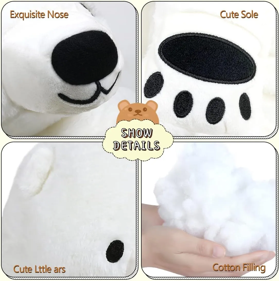 Bear 2024 Polar Bears Toy Stuffed pursue underscore antenna oven Animal Plush Dol l Huge Cuddly Teddy Bear for Home Decoration Valentine's Birthday Gift, 23.6 in/60 cm, White Djungelskog Bear Giant Simulation 