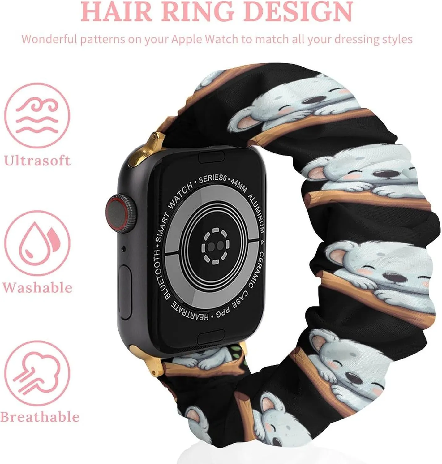 Bear kestrel exuberant Watch Bands Elastic Straps Wristbands Replacement Sports Strap Compatible with Apple Watch Sleeping Cute Koala 