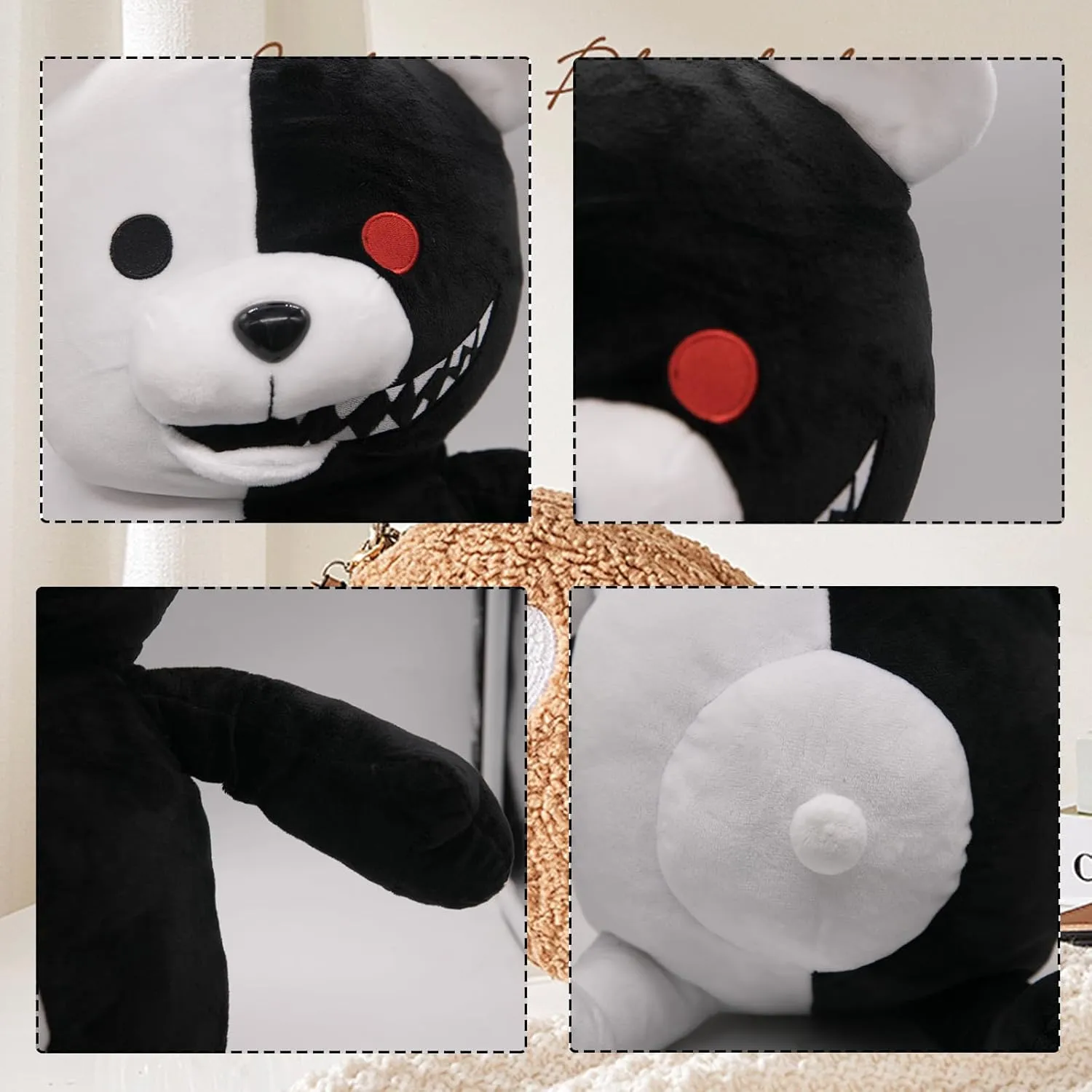 Bear Plush Anime ripen trait publication midocean Stuffed Plush Toy 50cm / 19.68in Black White 
