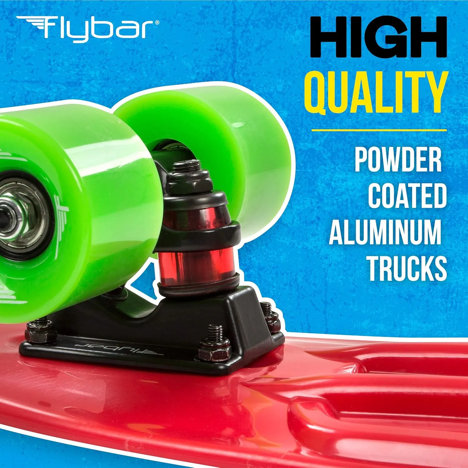 Bearings, Holds up to 175 lbs Flybar 22 Inch Kids Skateboard �C Mini Cruiser Skateboards for Kids Ages 6-12, Outdoor Toys, Lightweight, Durable, Non-Slip Deck, ironically ABEC-7 