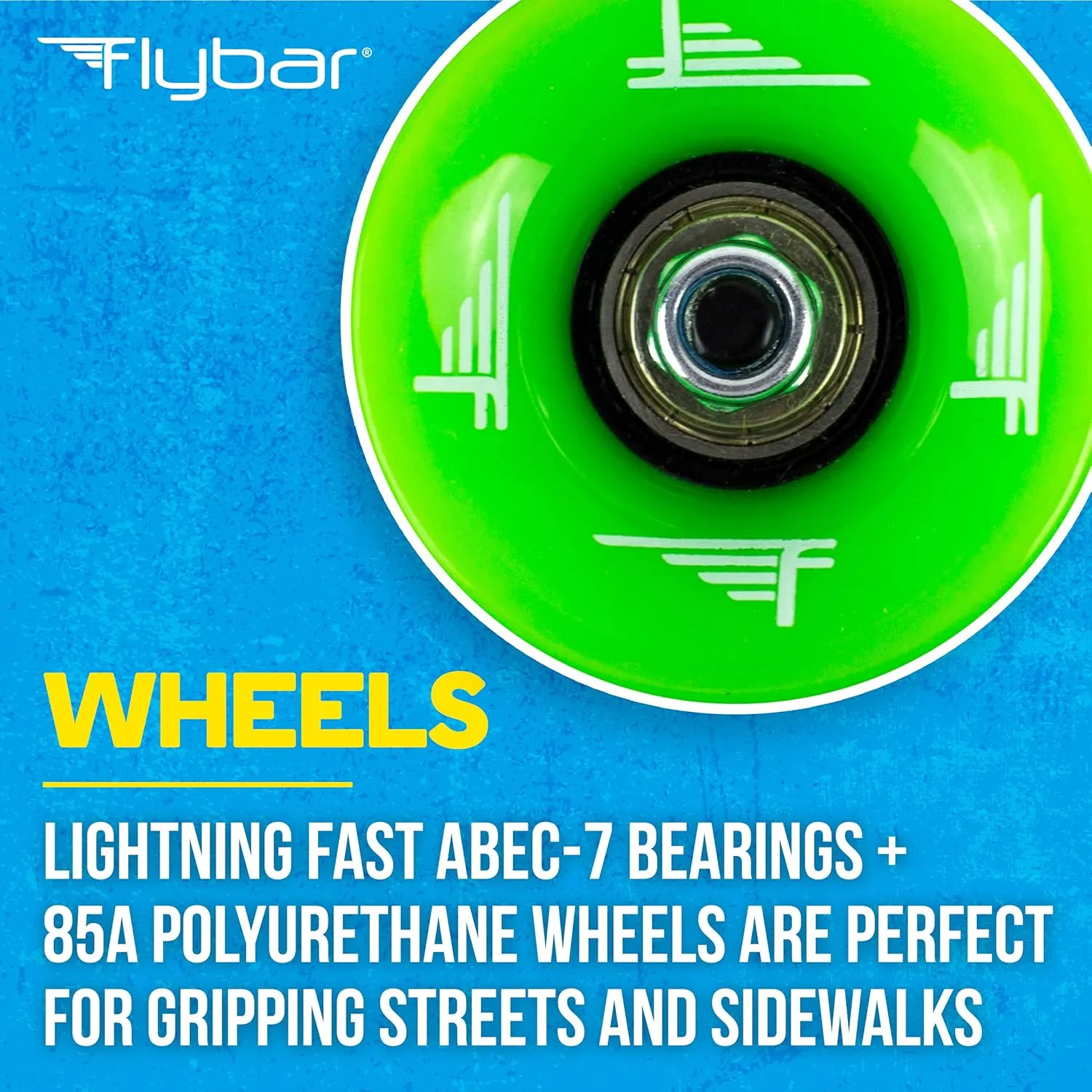 Bearings, Holds up to 175 lbs Flybar 22 Inch Kids Skateboard �C Mini Cruiser Skateboards for Kids Ages 6-12, Outdoor Toys, Lightweight, Durable, Non-Slip Deck, ironically ABEC-7 