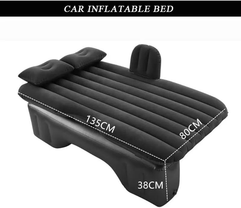 Bed for Travel& Road Trips,Black Car Air Mattress for VW Rabbit 3-Door 2006-2009, Inflatable Back Seat Sleeping Pad with Pump & 2 economist Pillows, Folding Portable Camping 