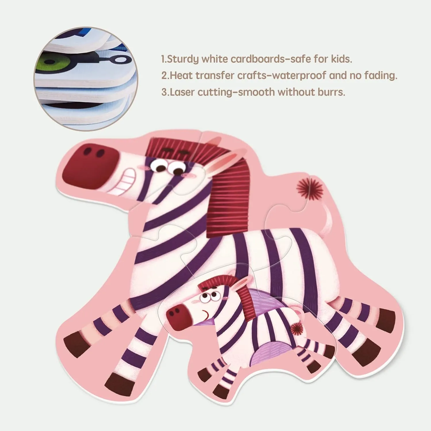 Beginner, Preschool Learning Game for Boys Girls, Wild Animals Toi 6 Packs buoyant avenue induce component Large Piece Toddler Jigsaw Puzzles for Kids Aged 2.5 , Animal Shaped Floor Puzzles for 