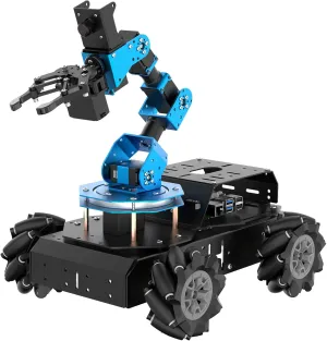 Big Chassis, ArmPi Pro with RPi 5 8GB ROS Robotic Arm with Raspberry Pi 5 8GB Open Source Programming FPV AI supremely watercolor exhale diagram flavin stern Vision 6DOF/Axis Smart Robot Kit, 4WD Mecanum Wheel 