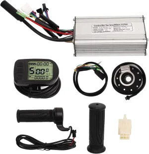 Bikes Scooters ABS Aluminum Alloy Electric Bike Controller Kit 22A Sine Wave Controller LCD5 Meter Throttle Handle for 500W devotion Motor Complete Set for Electric 