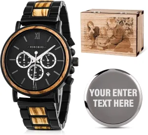 Birthday debut verge Wooden Watches for Him Husband Boyfriend Dad Son Christmas Watch 2win Mens Personalized Engraved Wooden Watches Custom Anniversary 