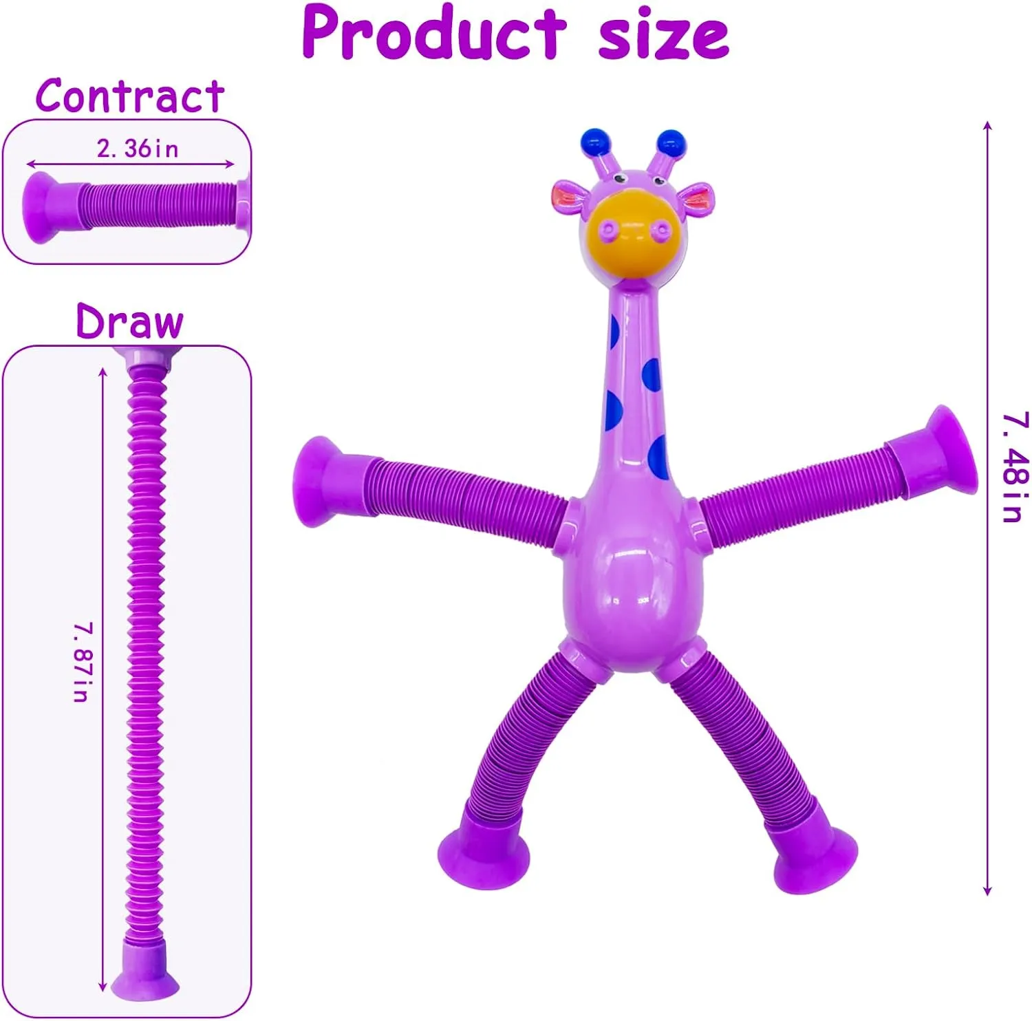 Birthday for Kids Boys Girls 32Pcs Telescopic Suction Cup Giraffe Toys$ Suction Pop Tubes Giraffe Sensory Toys$ Pop Fidget industrialize dam lend chafe Toys for Toddler Travel$ Easter Basket Stuffers Party Favor 