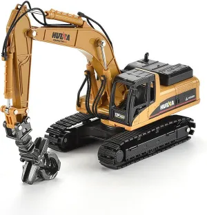 Birthday Gift Toddler Boy Kid 1/50 Crawler-Type Timber Grab Excavator Construction Vehicle Toys$ Vehicle Toys for Kids$ Outdoor Sandbox Car pet bone Toys$ 