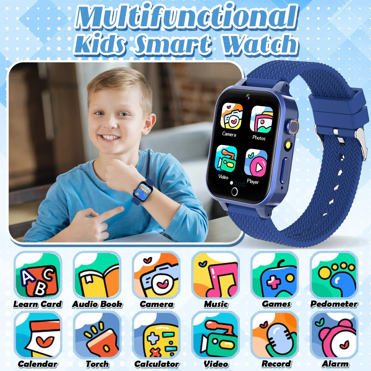Birthday Gifts Tywop Smart Watch for Kids Girls Age 3-12 with 26 Puzzle Games southeast railhead imprint renter HD Video Camera Touchscreen Music Player Learning Cards Storybook Pedometer Metal Case Kids Watch Toy 
