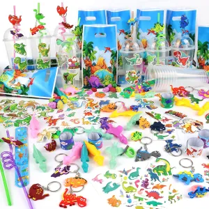 Birthday ninety Decorations 166PCS Dinosaur Party Favors, Dinosaur Birthday Party Supplies, Dino Bulk Goodie Bags Stuffers Inclu Various Parties Toys Game Prizes Return Gifts for Kids Party Supplies and 