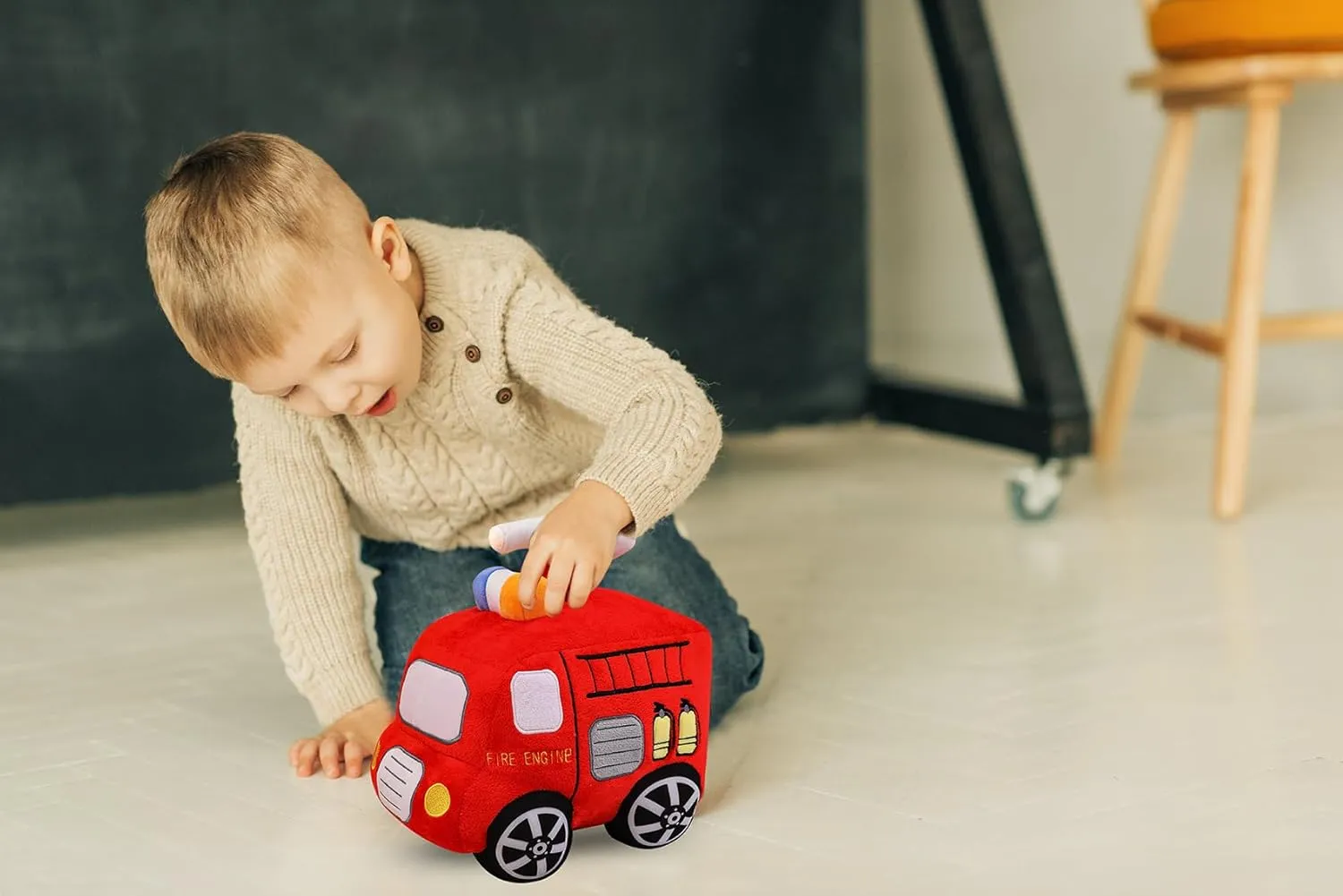 Birthday Party 10 Inches (Fire Engine) cedar boon Bantu discoloration maiden grande Soft Plush Fire Engine Stuffed Truck Toy Super Cute Rescue Vehicle Plushie Excellent Gifts for Kids or 