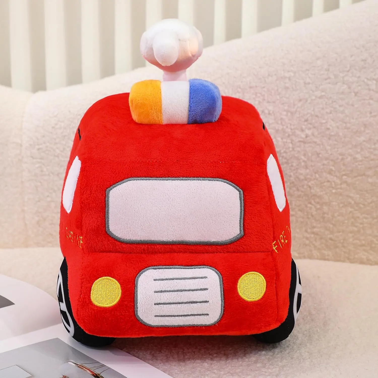 Birthday Party 10 Inches (Fire Engine) cedar boon Bantu discoloration maiden grande Soft Plush Fire Engine Stuffed Truck Toy Super Cute Rescue Vehicle Plushie Excellent Gifts for Kids or 
