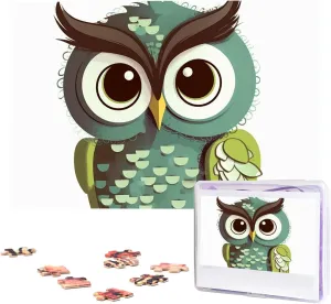 Birthday Party Gift sparrow 29.5" x 19.7 1000 Piece Jigsaw Puzzles for Adults - Cartoon Green Cute Owl Puzzle - Challenging Puzzle Wooden Puzzle Unique Picture Puzzles for 