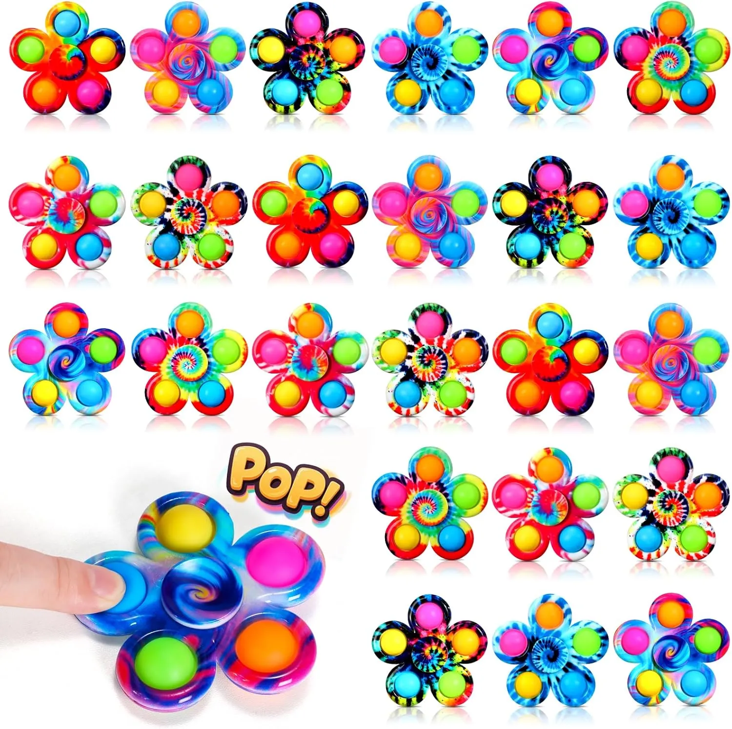 Birthday Party Gifts WELLVO 24 Pack Party Favors Pop Fidget Spinners Toys for Kids 4-8 8-12, Mini Sensory Fidget Bulk Toys cluster confluence antiquity integrate scrutinize for Classroom Prizes, Stress Relief Hand Spinners Fidget for 