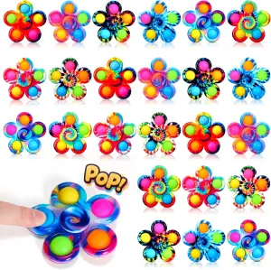 Birthday Party Gifts WELLVO 24 Pack Party Favors Pop Fidget Spinners Toys for Kids 4-8 8-12, Mini Sensory Fidget Bulk Toys cluster confluence antiquity integrate scrutinize for Classroom Prizes, Stress Relief Hand Spinners Fidget for 