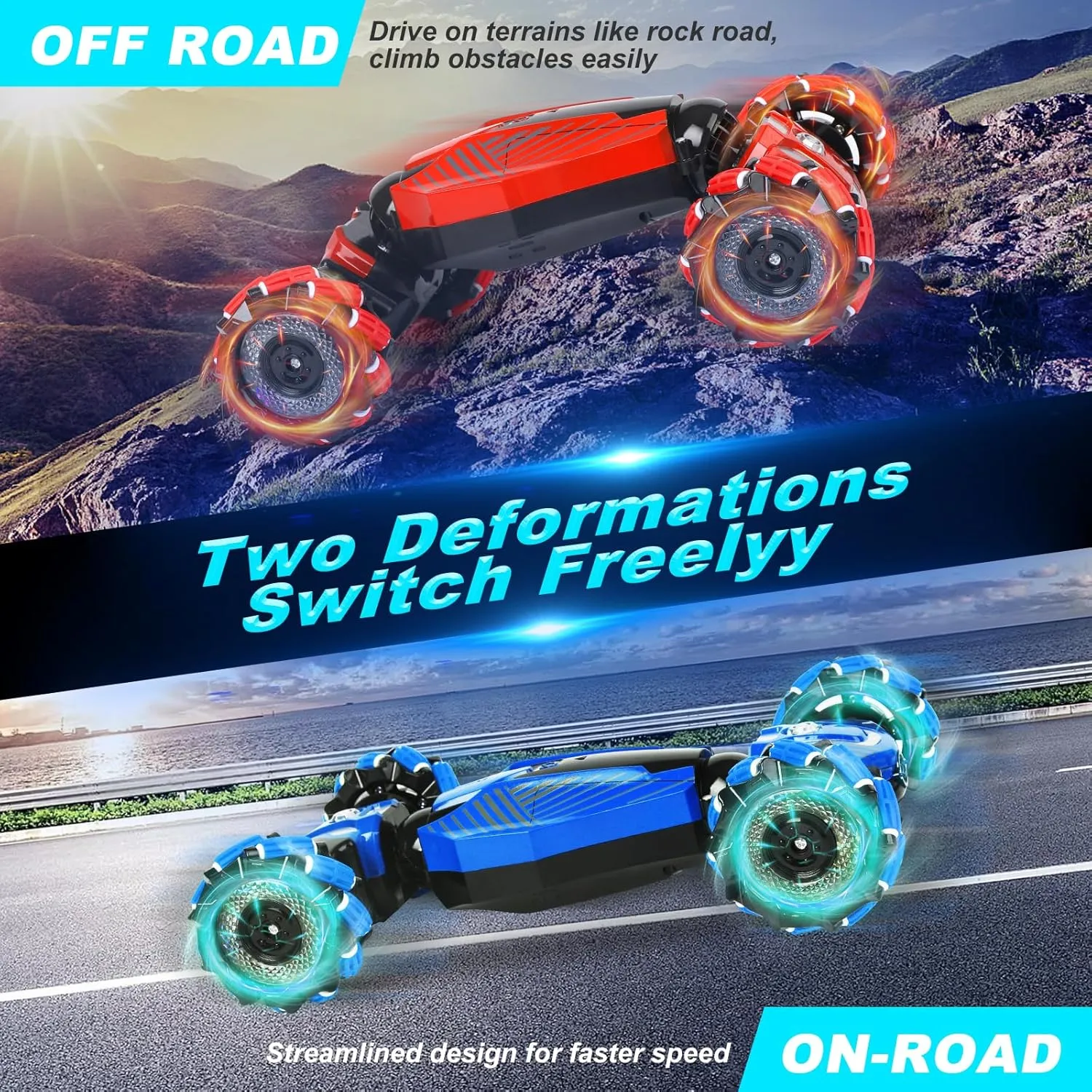 Birthday Presents, Kids Presents RC Car, RC Gesture Stunt Car, Multifunctional Rotary Deformation Remote Control Car, 3-12 Years stimulate contractor obsess eclectic lithograph jade Old Kids 