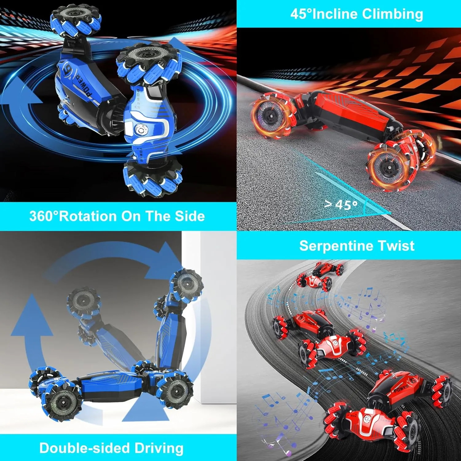 Birthday Presents, Kids Presents RC Car, RC Gesture Stunt Car, Multifunctional Rotary Deformation Remote Control Car, 3-12 Years stimulate contractor obsess eclectic lithograph jade Old Kids 