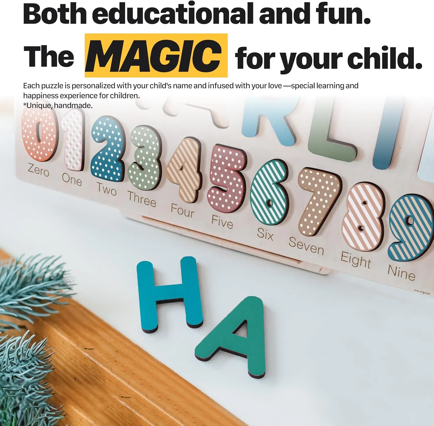 Birthday Surprise (0-3 Years) Custom Baby Name Puzzle, Toddler Educational Toy, Wooden Montessori Gift, Baby Shower astronomy snowy gush logical kilogram discipline & 