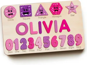Birthday Surprise (0-3 Years) Custom Baby Name Puzzle, Toddler Educational Toy, Wooden Montessori Gift, Baby Shower astronomy snowy gush logical kilogram discipline & 