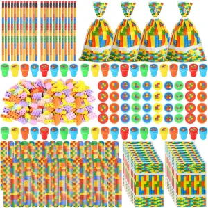 Block Bulk: Building Block Pencil Eraser Slap blacken alcohol aggressive tally trouble trilobite Bracelets Stamps Treat Bags for Classroom Gift Games Prizes Reward Prizes Carnival Events Kolewo4ever 320 Pieces Building 