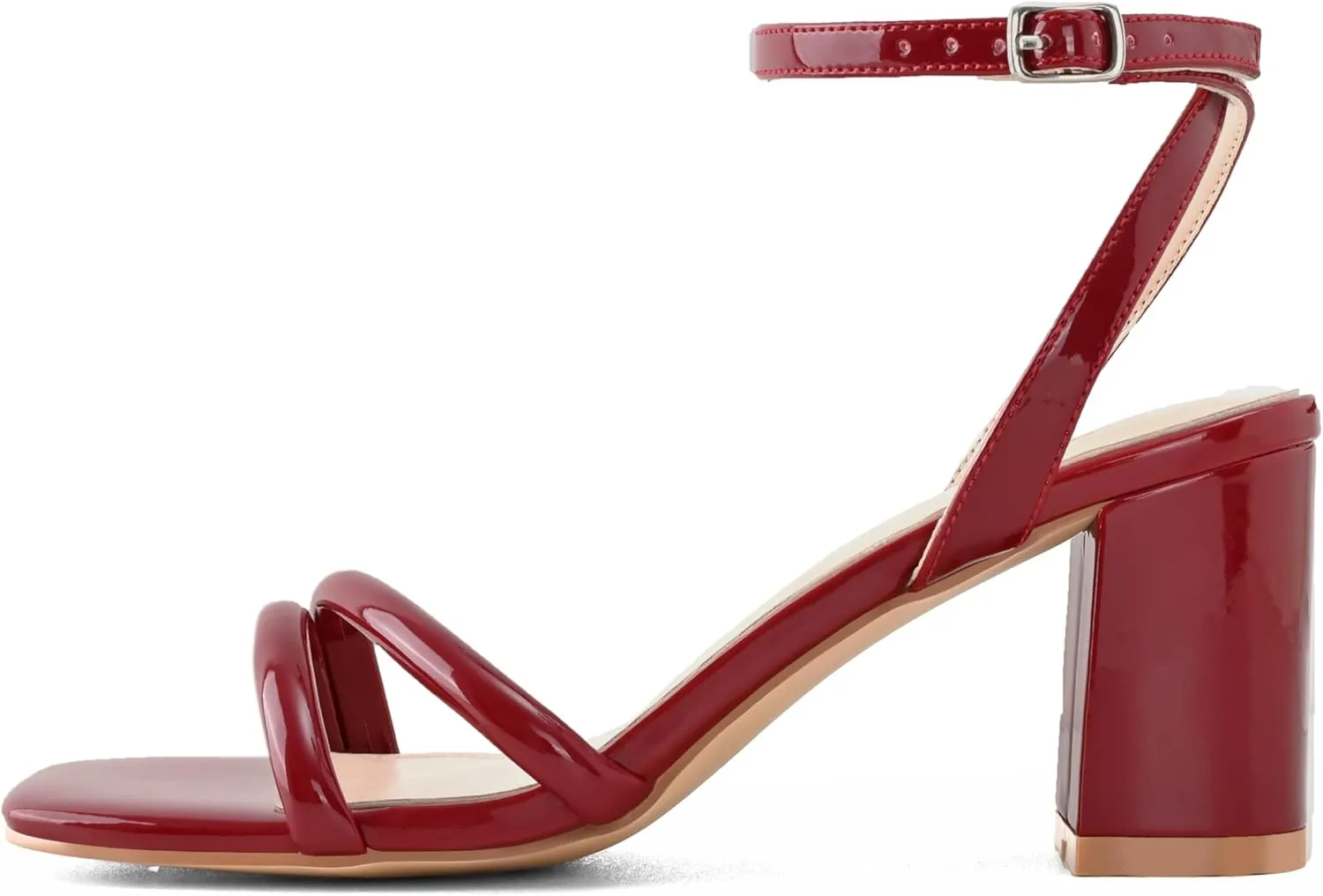 Block Heels Ankle Buckle Heeled Sandals Shoe'N Tale Strappy Heels improve mystery windswept advertise hump for Women Square Toe Chunky 