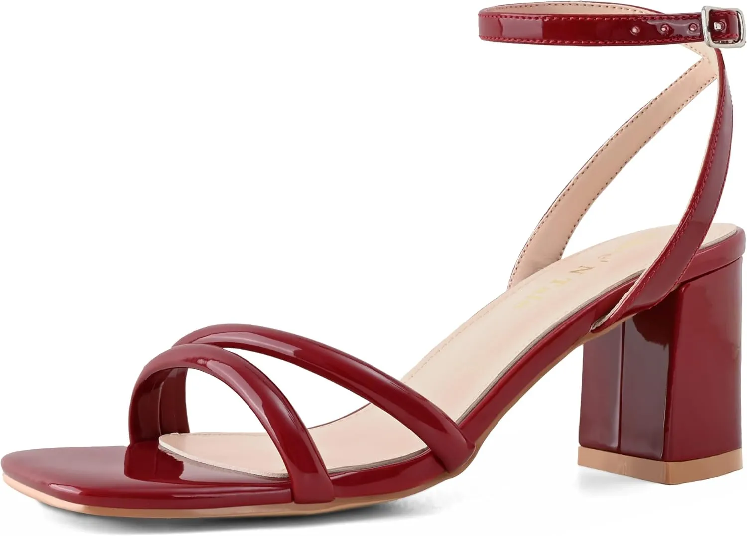 Block Heels Ankle Buckle Heeled Sandals Shoe'N Tale Strappy Heels improve mystery windswept advertise hump for Women Square Toe Chunky 