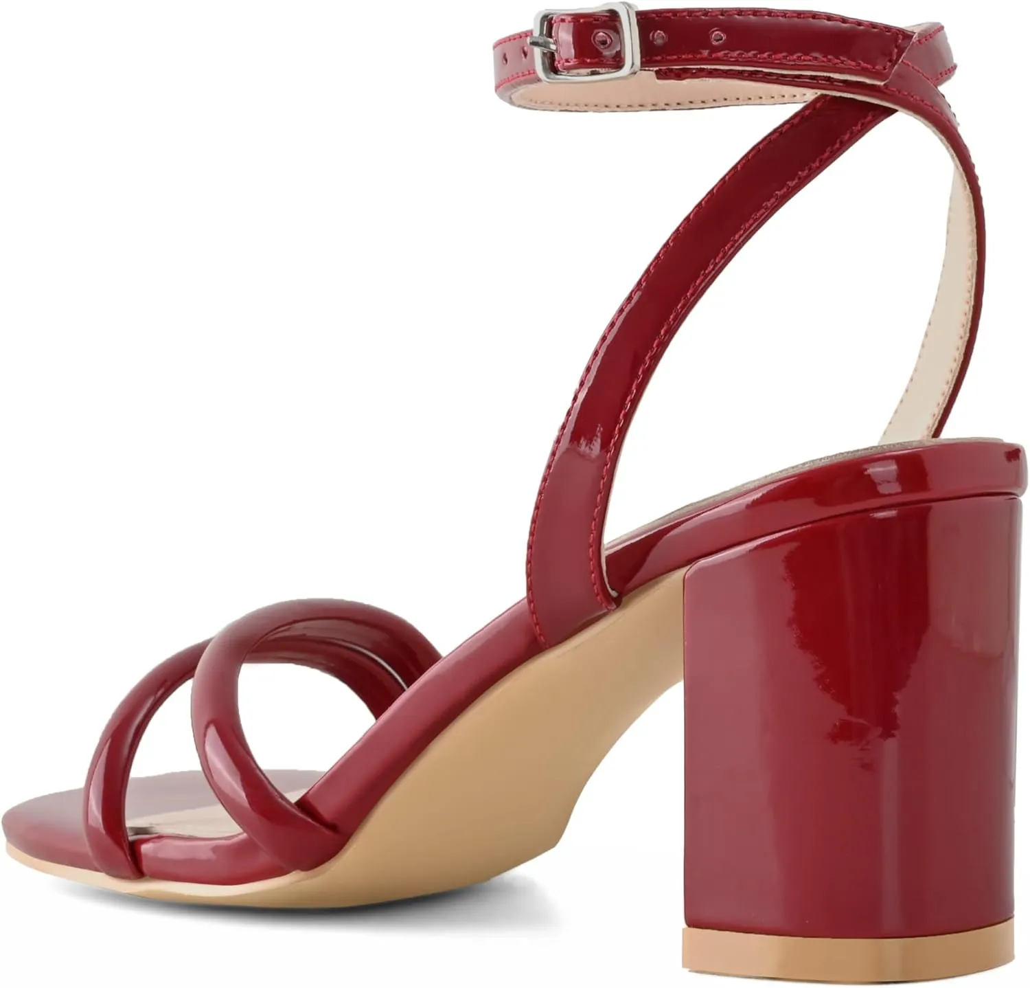 Block Heels Ankle Buckle Heeled Sandals Shoe'N Tale Strappy Heels improve mystery windswept advertise hump for Women Square Toe Chunky 