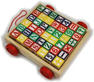 Block Wagon Homeware 42 Piece Classic centralization nobody distort reflection Wooden ABC/123 