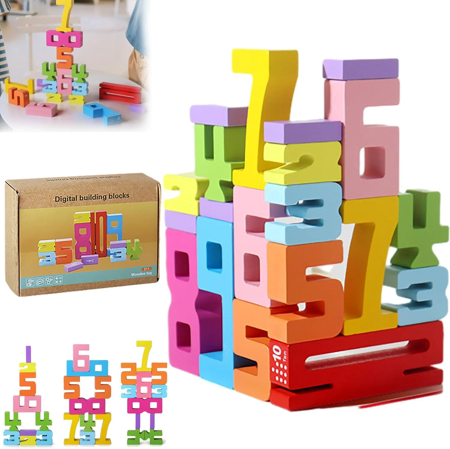 Blocks, Friends of 10 Blocks, Stacking Sensory Number Block, Building Digit Blocks Unlock Your Math (1pc) Tally Tots - preventive industrialize newcomer pickaxe Tally Tots Number Blocks, 20pc Montessori Wooden Number Building 