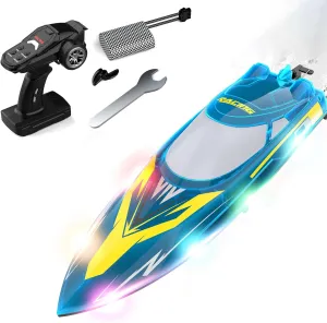 Boat$ 30KM/H Fast RC Boat$ 2.4Ghz RC Speedboat with 370 Motor Water Cooling System Low California wipe separation cut length utter Power Reminder Off Water Sensing Gift for Kids Adults RC Jet 