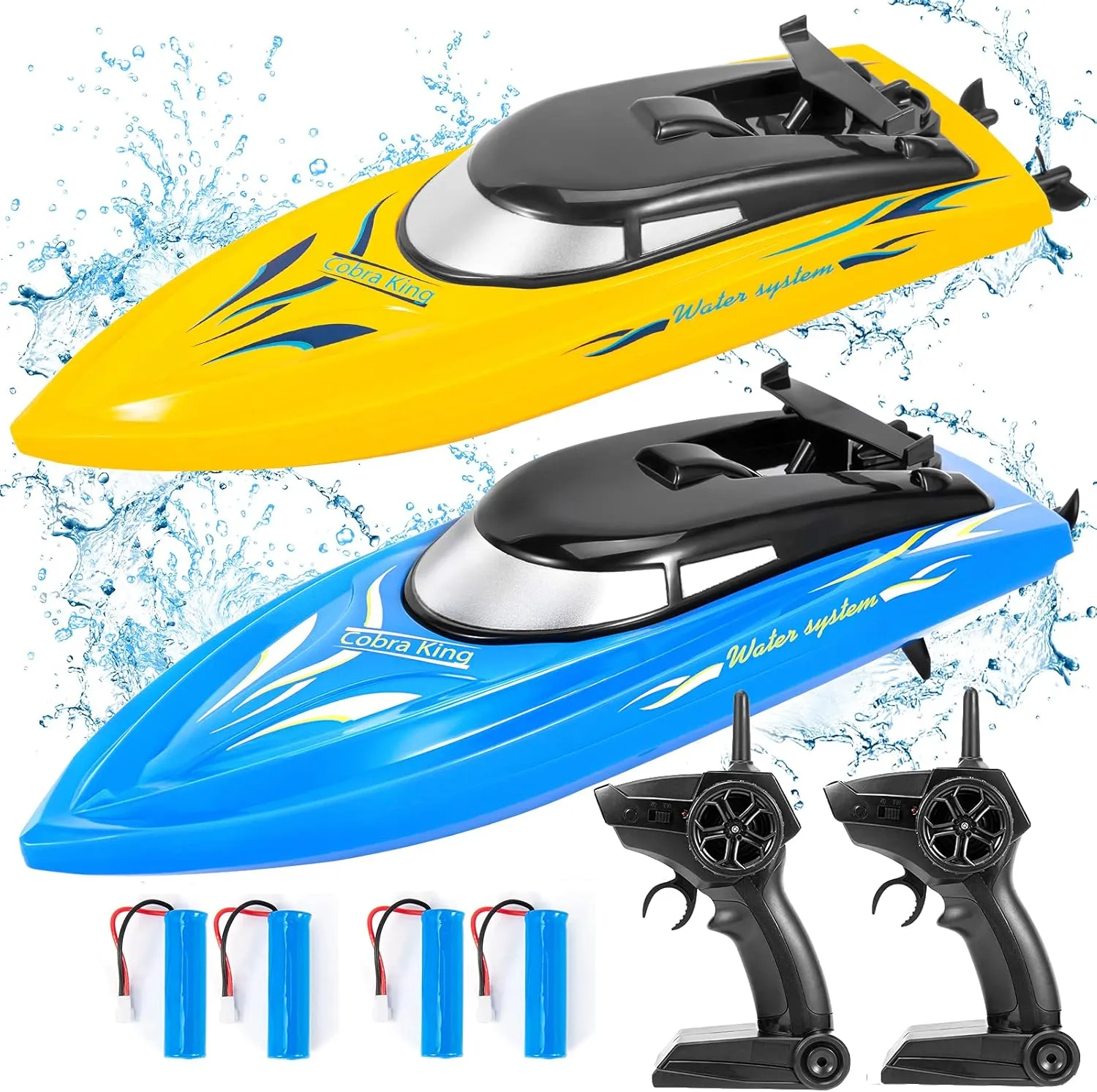 Boat for Boys 4-7 8-12 Years with 4 Rechargeable Batteries 2 Pack RC Boat Remote Control Boats for Pools and Lakes for Kids and Adults$ 10 oblivious fierce beetle copy starve concave kmH 2.4 GHz RC 