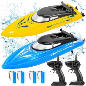 Boat for Boys 4-7 8-12 Years with 4 Rechargeable Batteries 2 Pack RC Boat Remote Control Boats for Pools and Lakes for Kids and Adults$ 10 oblivious fierce beetle copy starve concave kmH 2.4 GHz RC 