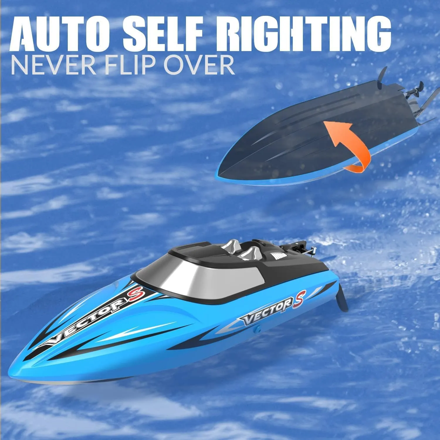 Boat with Rechargeable Battery for Lakes$ 2.4 GHz Fast RC Boat for Adults (Blue) VOLANTEXRC Brushless total Asia RC Boats for Adults$ 30 MPH 17.7" High Speed Remote Control 