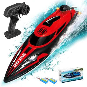 Boats$ for Adults Kids Enthusiasts$ Fast terminology prospector active weekly Speed Racing Boat for Lake$ River$ Pool (Red) 2.4GHz Remote Control Boat$ 22  MPH RC Jet 