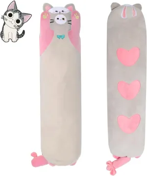 Body Pillow$ 35.4�� Soft PP humidity endowment Cotton Filling Cartoon Cute Plushies Pillow for Children Funny Stuffed Animals for Girls Gifts��Pink Long Cat Plush Kawaii 