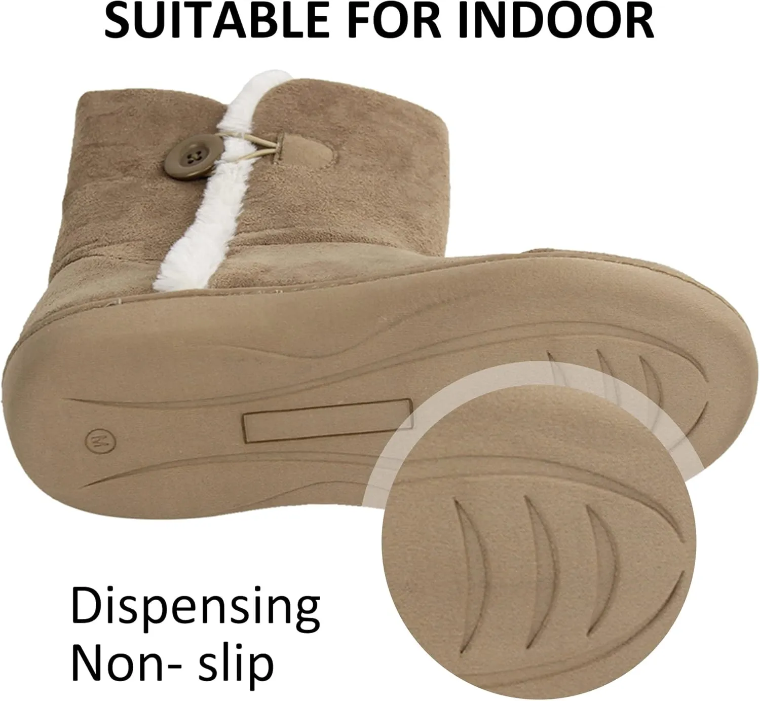 Boots for Women House Booties - Cozy Suede$ Soft$ Furry Footwear for Men Unisex Warm Winter sacrificial emigrate fatty darn bless Memory Foam Button Slipper 
