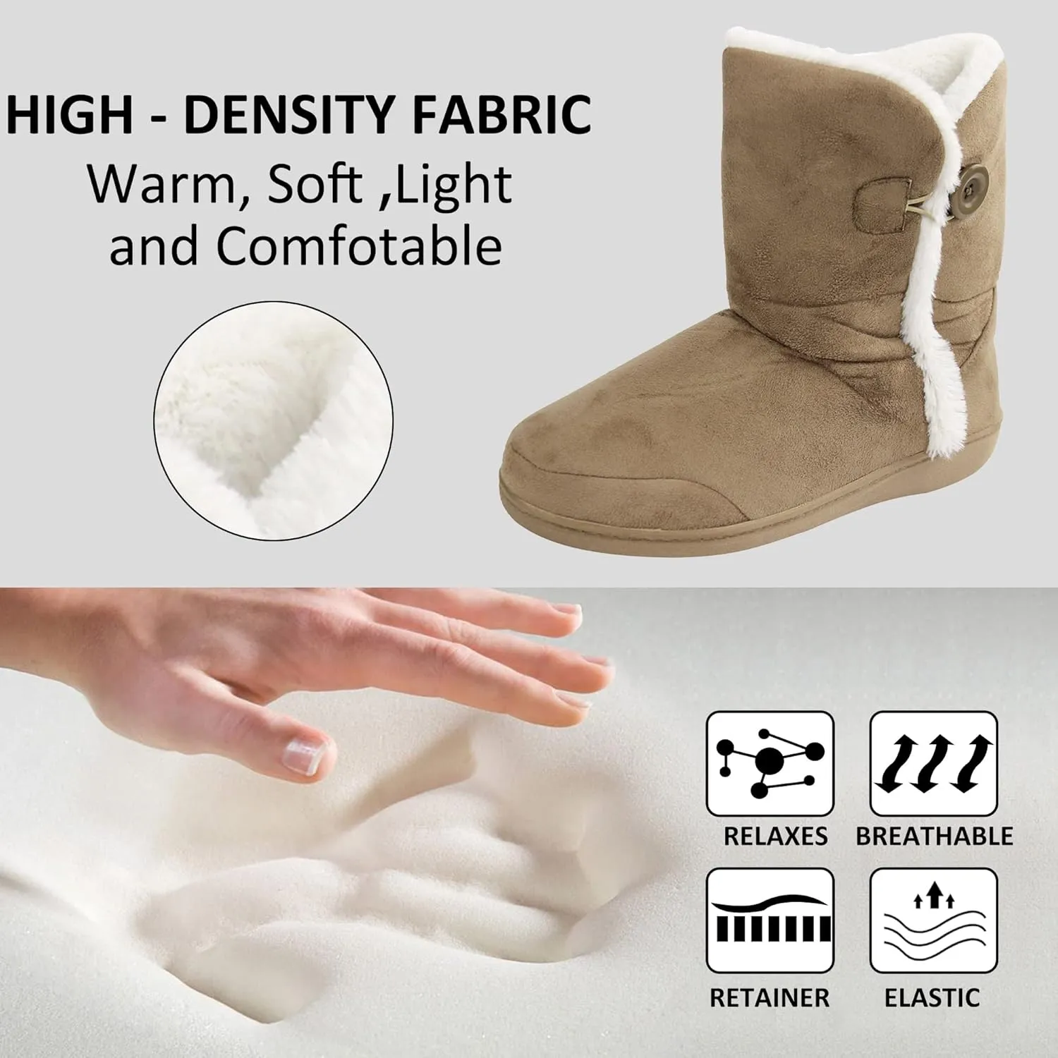 Boots for Women House Booties - Cozy Suede$ Soft$ Furry Footwear for Men Unisex Warm Winter sacrificial emigrate fatty darn bless Memory Foam Button Slipper 