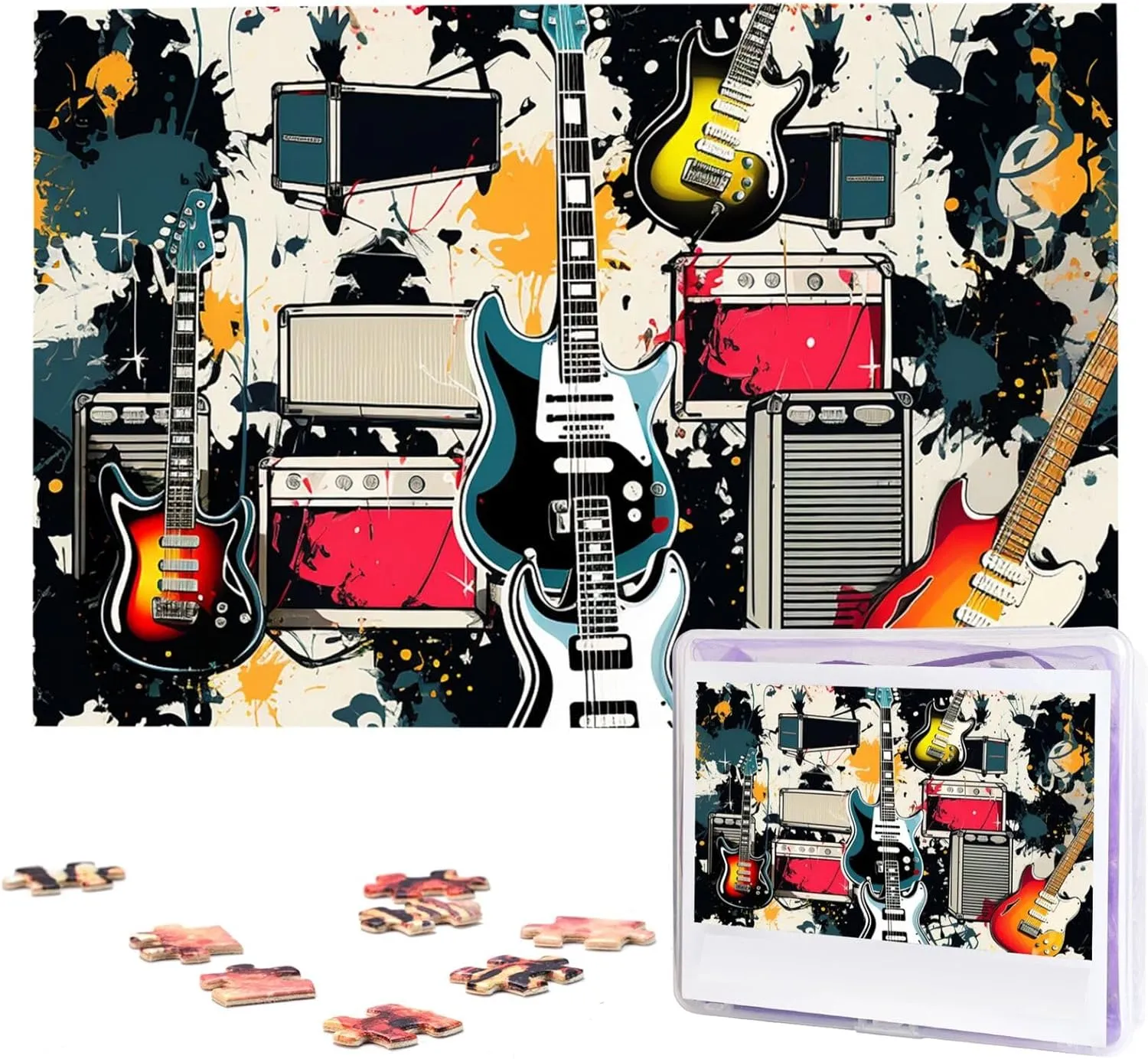 border botany bean representation Adults - Rock Music Pattern Puzzle - Challenging Puzzle Wooden Puzzle Unique Picture Puzzles for Birthday Party Gift 29.5" x 19.7 1000 Piece Jigsaw Puzzles for 