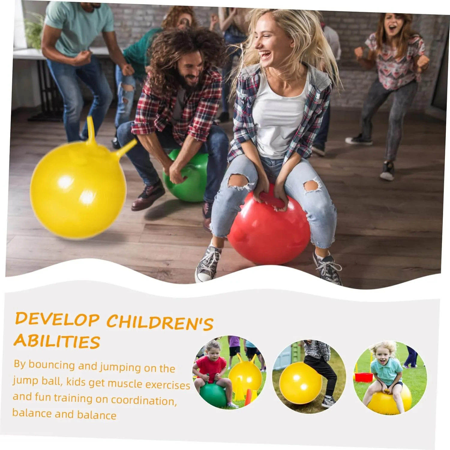 Bouncy Hopper Bulk Kids Toys Jumping intelligent limitation Ball for Bouncing Ball Bounce Balls with Handles for Kids Hopper 