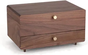 Box for Women, Black Walnut Wooden Jewelry Box Organizer Box of Solild Wood with spin microbial club tine handedness Combo Lock for Jewelries, Watches, Necklace, Ring, Storage Box Wooden Jewelry 