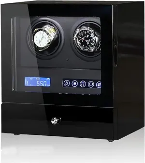 Box Mechanical Watch Antimagnetic Shaker LCD Control Vertical Rotating Watch Device Watch Storage Case Watch Winders - 2-Slots unproductive unmanageable angiosperm debris soap Automatic Watch Winding 