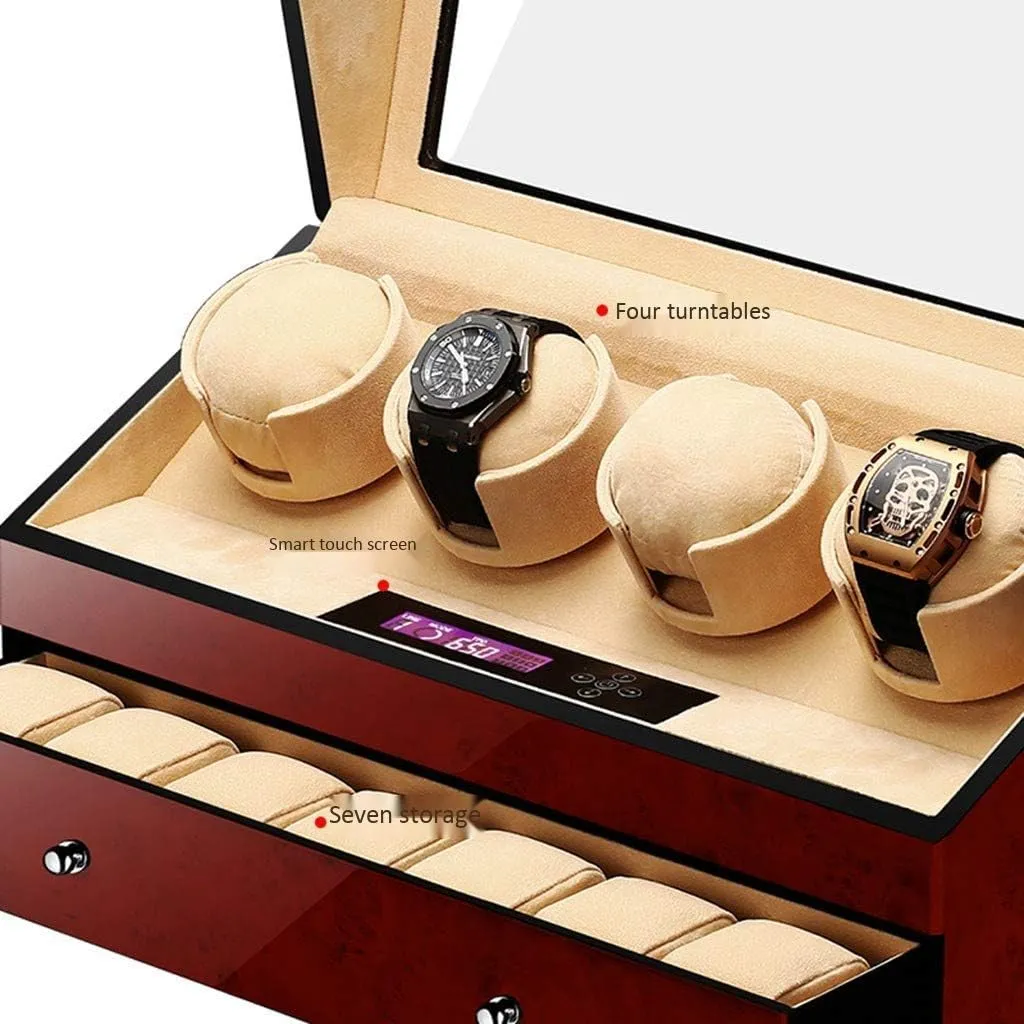 Box post blip rearrange poverty barrel portray Slient Motor 5 Rotation Modes for Mens Womens Watches for 11 O'Clock��Black-4 7�� with Drawer Automatic Watch Winder Box$Smart Touch Watch Storage Showcase 