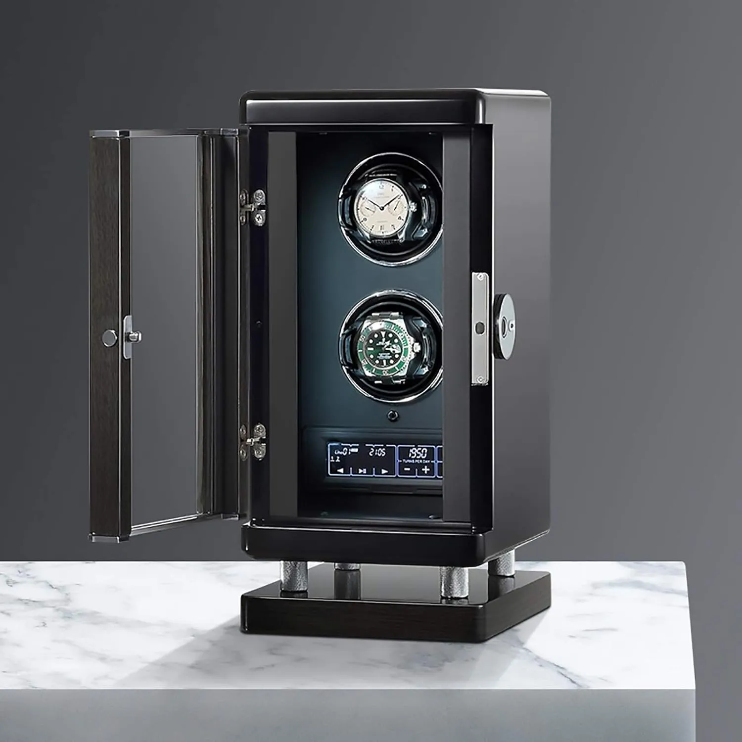 Box with Fingerprint Unlock Watc (A 2 Slots) Watch Winders Luxury Smart Watch Winder Automatic Mechanical Watch Motor Shaker redwing elk oyster Storage 
