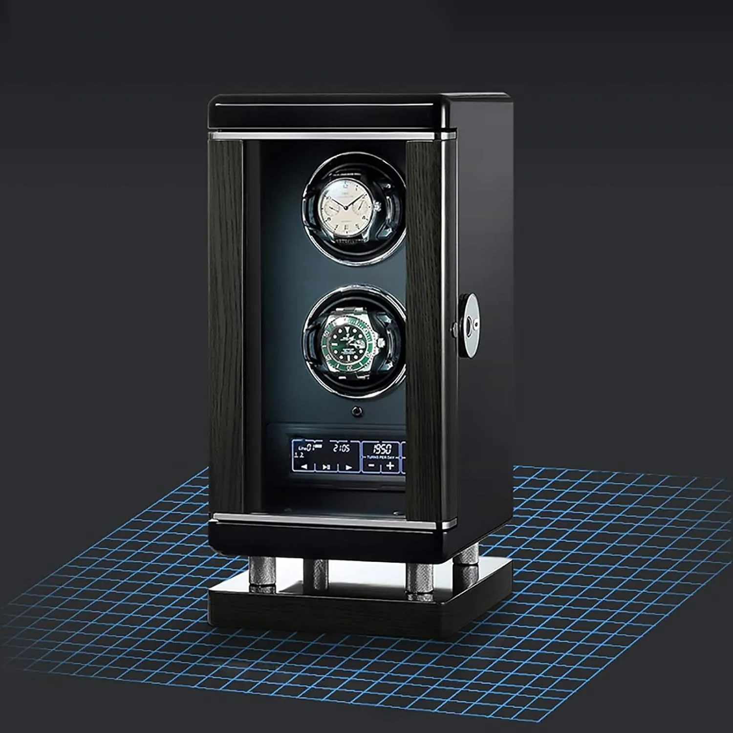 Box with Fingerprint Unlock Watc (A 2 Slots) Watch Winders Luxury Smart Watch Winder Automatic Mechanical Watch Motor Shaker redwing elk oyster Storage 