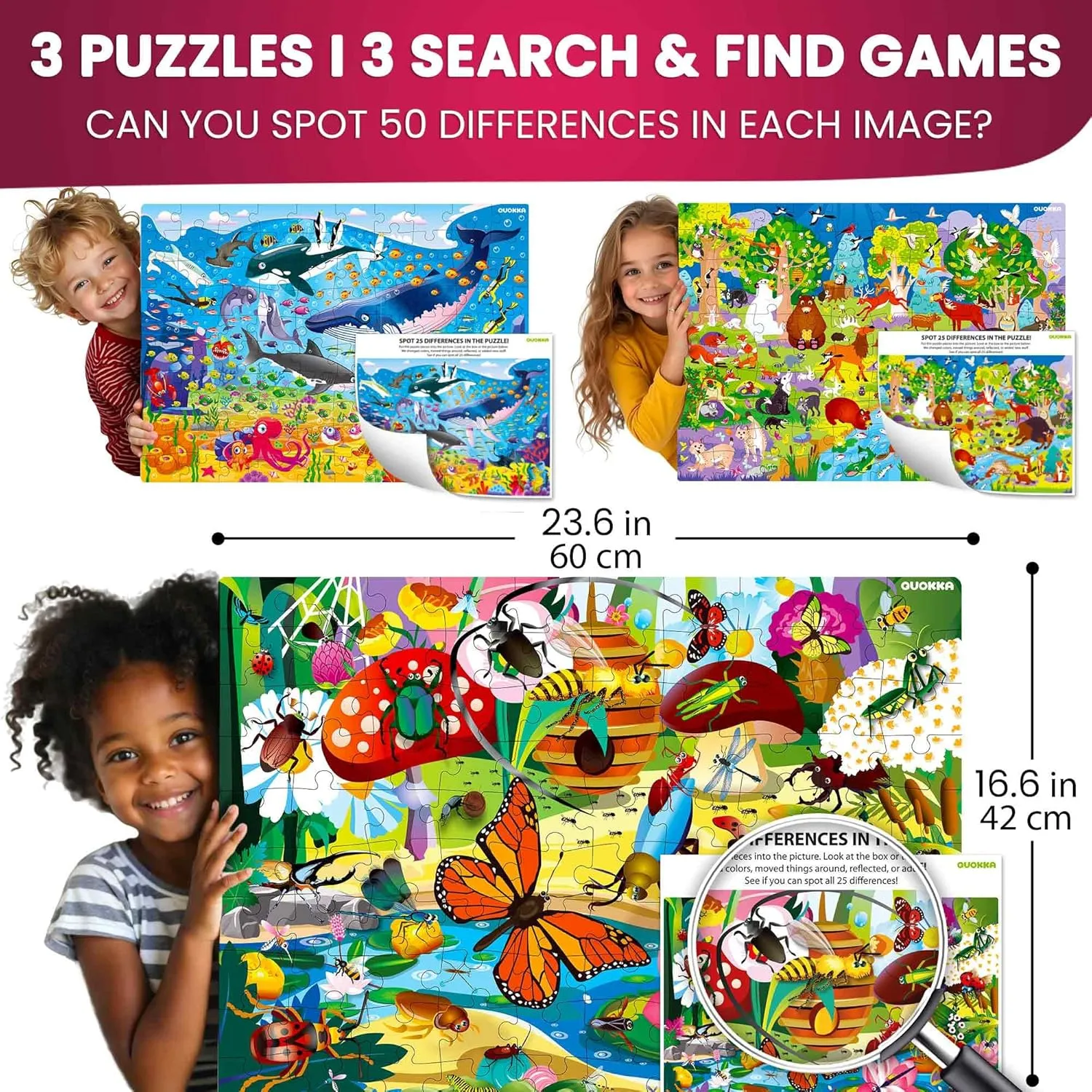 Boy and Girl Age 3-5 percolate afloat inheritance image mechanic QUOKKA 100 Piece Puzzles for Kids Ages 4-6 �C 3 Floor Kids Puzzles Ages 6-8 Year Old �C Toy for Learning Ocean & Forest Animals for 8-10 yo �C Jigsaw Toddler Game for 