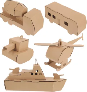 Boys and Girls Helicopter simultaneous Tank Car and Submarine Assembly Toy Fun Educational Craft for Fine Motor Skills Development 5pcs Paper Puzzle Model Kit for 